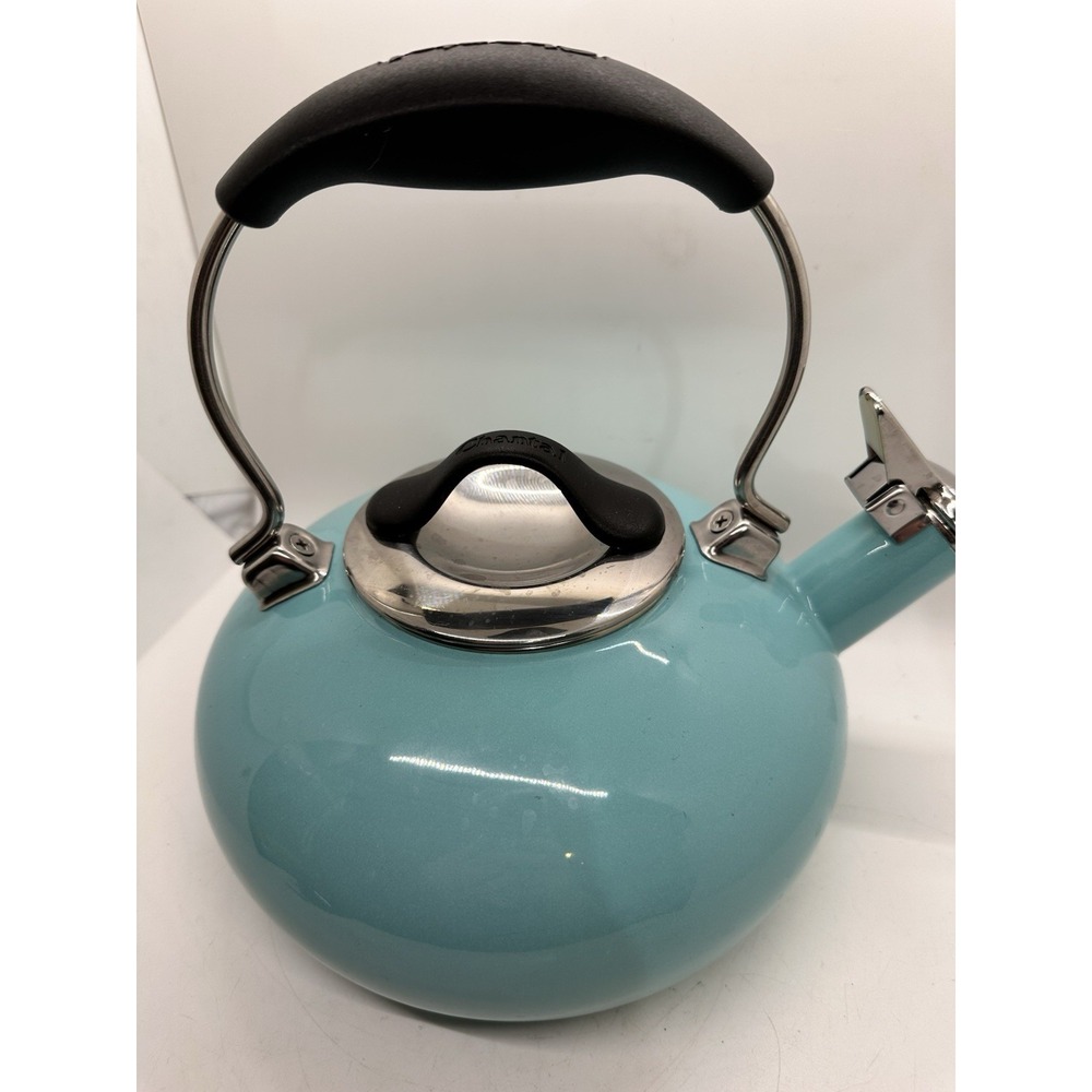 Chantal Classic Loop 1.8 Qt Whistling Tea Kettle Aqua Enamel on Steel Turquoise